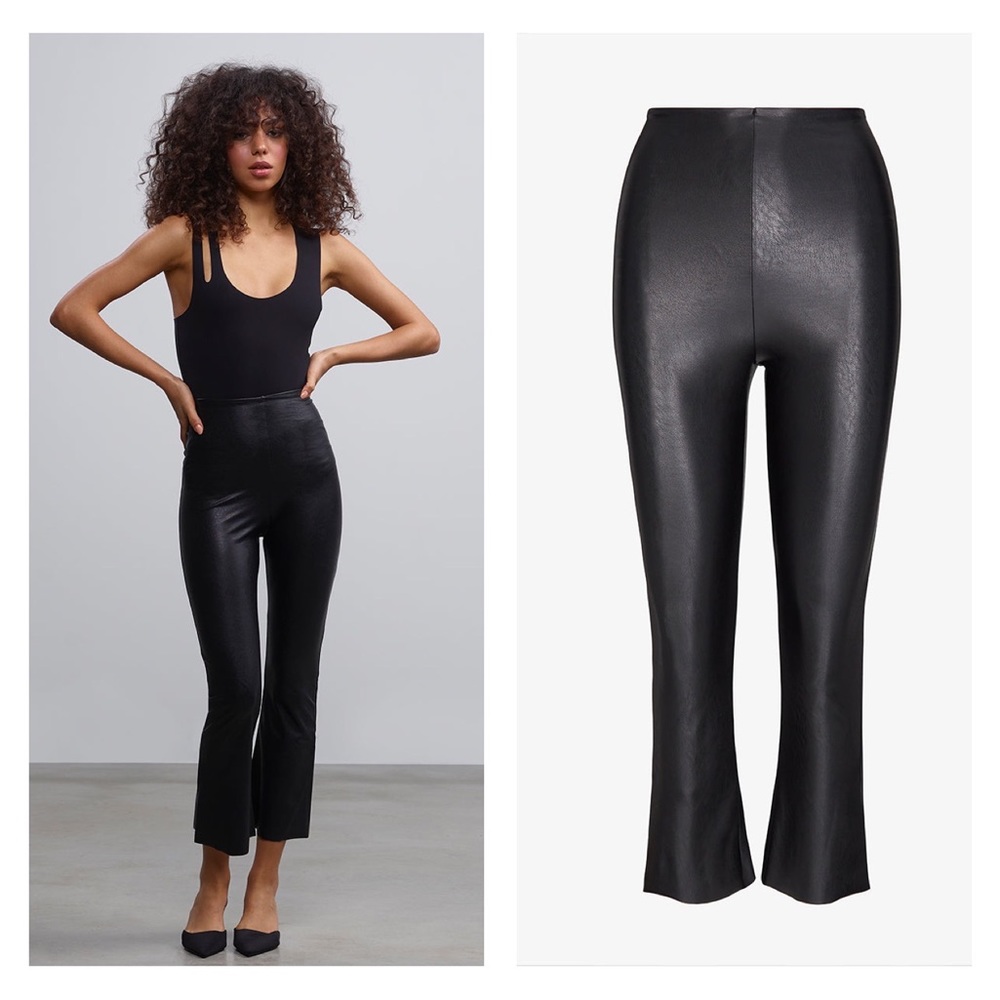 NWT Commando Faux Leather Crop Flare Legging Size XS